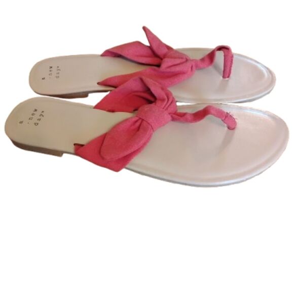 A new day women's red tan open toe slip on flat flip flops size 8 casual syle - Picture 2 of 6
